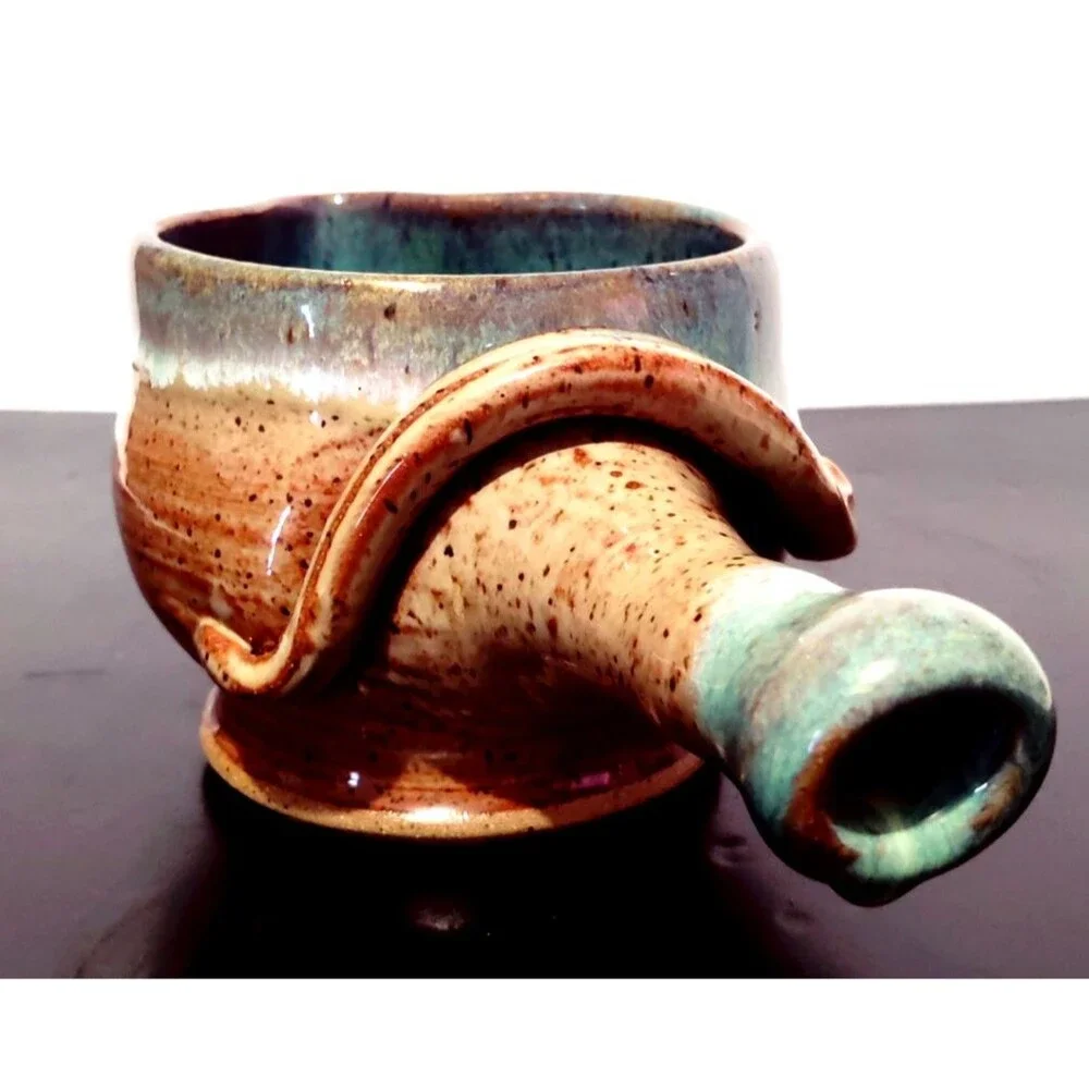 NC Art Studio Pottery Soup,Sauce Bowl Handmade 2006 Glazed Signed Pattie